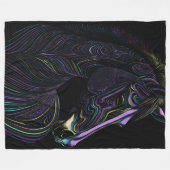 抽象芸術カラフルスケッチ フリースブランケット (正面(横))