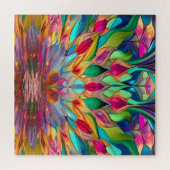 抽象芸術カラフルステンドグラス ジグソーパズル (横)