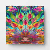 抽象芸術カラフルステンドグラス フォトプラーク (正面)