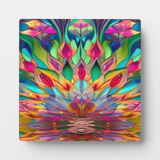 抽象芸術カラフルステンドグラス フォトプラーク (正面)