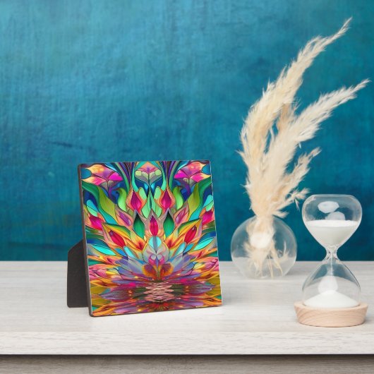 抽象芸術カラフルステンドグラス フォトプラーク (インサイチュ)