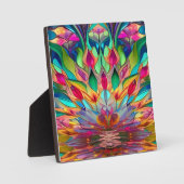 抽象芸術カラフルステンドグラス フォトプラーク (正面)