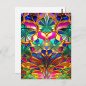 抽象芸術カラフルステンドグラス ポストカード (正面/裏面)