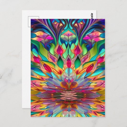 抽象芸術カラフルステンドグラス ポストカード (正面/裏面)