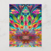 抽象芸術カラフルステンドグラス ポストカード (正面)