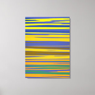 抽象芸術カラフルストライプパターン キャンバスプリント