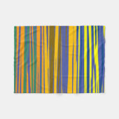 抽象芸術カラフルストライプパターン フリースブランケット (正面(横))