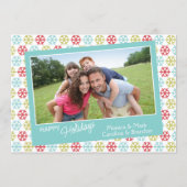 抽象芸術カラフルスノーフレークスハッピーホリデーズシーズン シーズンカード (正面)