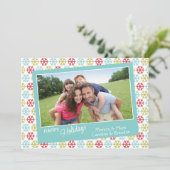 抽象芸術カラフルスノーフレークスハッピーホリデーズシーズン シーズンカード (スタンド正面)