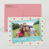 抽象芸術カラフルスノーフレークスハッピーホリデーズシーズン ポストカード (正面/裏面)