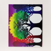 抽象芸術カラフルスペクトルのコラージュ ジグソーパズル (縦)