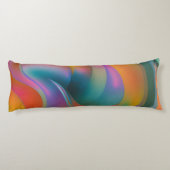抽象芸術カラフルスワーズオレンジブルーグリーンピンク ボディピロー (裏面)