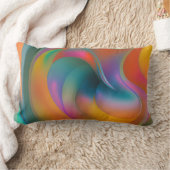 抽象芸術カラフルスワーズオレンジブルーグリーンピンク ランバークッション (ブランケット)