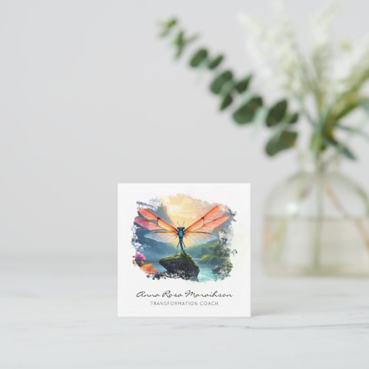 *~*抽象芸術カラフルス絵を描・ロータストンボ スクエア名刺 (スタンド正面)