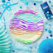 抽象芸術カラフルゼブラ印刷 ペーパープレート (パーティー)