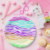 抽象芸術カラフルゼブラ印刷 ペーパープレート (パーティー)