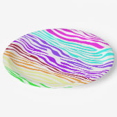 抽象芸術カラフルゼブラ印刷 ペーパープレート (アングル)