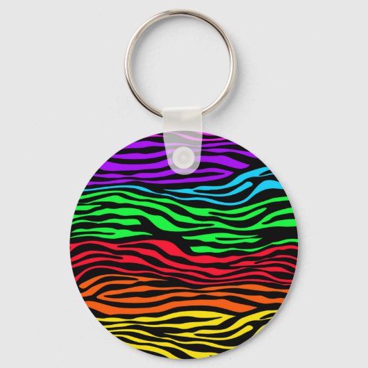 抽象芸術カラフルゼブラ キーホルダー (正面)