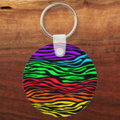 抽象芸術カラフルゼブラ キーホルダー (正面)