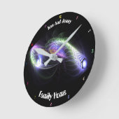 抽象芸術カラフルゼリーのファンキー魚のカッコいい外観 ラウンド壁時計 (傾斜)