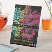 抽象芸術カラフルソーシャルメディアのビジネス情報 台座サイン (インサイチュ)