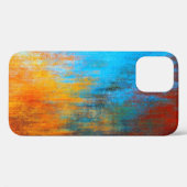 抽象芸術カラフルターコイズブルー、オレンジ、レッド Case-Mate iPhoneケース (裏面 (横))