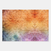 抽象芸術カラフルダマスクアルコールインクウォーター色 ラッピングペーパーシート (正面)