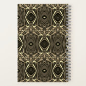 抽象芸術カラフルツイル挟み半レンガ/セピア ノートブック (裏面)