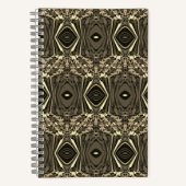 抽象芸術カラフルツイル挟み半レンガ/セピア ノートブック (正面)