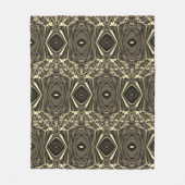 抽象芸術カラフルツイル挟み半レンガ/セピア フリースブランケット (正面)