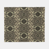 抽象芸術カラフルツイル挟み半レンガ/セピア フリースブランケット (正面(横))