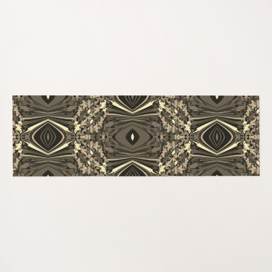 抽象芸術カラフルツイル挟み半レンガ/セピア ヨガマット (裏面(横))