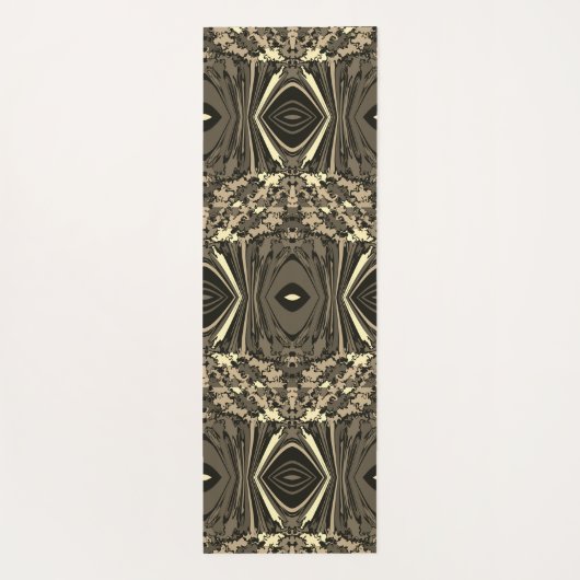 抽象芸術カラフルツイル挟み半レンガ/セピア ヨガマット (裏面)