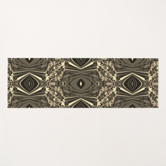 抽象芸術カラフルツイル挟み半レンガ/セピア ヨガマット (正面(横))