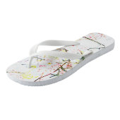 抽象芸術カラフルツリーの枝が白いデザイン ビーチサンダル (アングル)