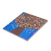 抽象芸術カラフルツリーセラミックタイル タイル (側面)