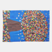 抽象芸術カラフルツリーティータオル キッチンタオル (横)