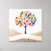 抽象芸術カラフルツリーデザイン キャンバスプリント (正面)