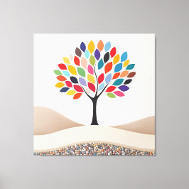 抽象芸術カラフルツリーデザイン キャンバスプリント