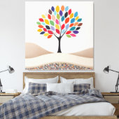 抽象芸術カラフルツリーデザイン キャンバスプリント (インサイチュ (寝室))