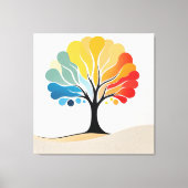 抽象芸術カラフルツリーデザイン キャンバスプリント (正面)