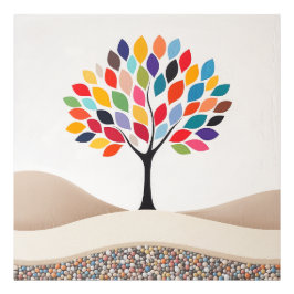 抽象芸術カラフルツリーデザイン フォトプリント           