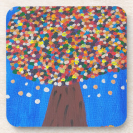 抽象芸術カラフルツリープラスチックコースター コースター