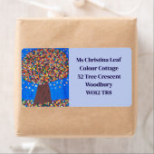 抽象芸術カラフルツリー出荷ラベル ラベル (インサイチュ)