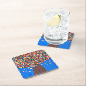 抽象芸術カラフルツリー紙コースター ペーパーコースター (インサイチュ)