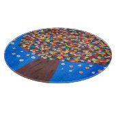 抽象芸術カラフルツリー カッティングボード (角)