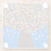 抽象芸術カラフルツリー ガラスコースター (裏面)