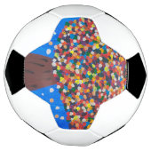 抽象芸術カラフルツリー サッカーボール (回転)