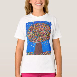 抽象芸術カラフルツリー Tシャツ