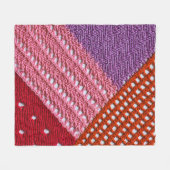 抽象芸術カラフルテクスチャー、スポーク編み フリースブランケット (正面(横))